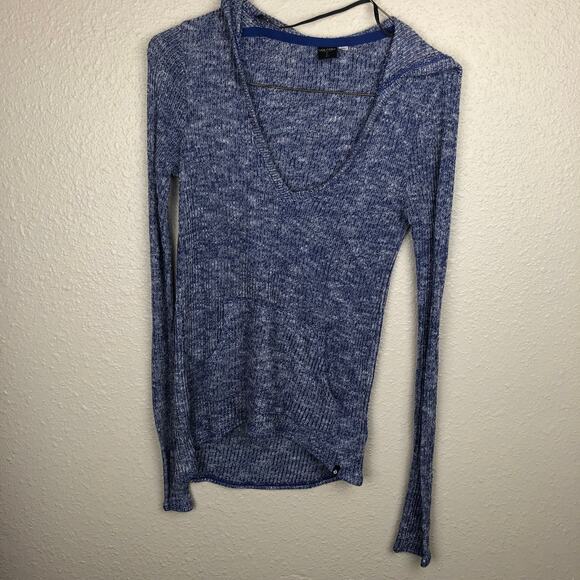 Volcom Blue Heathered Knit Hoodie - Picture 2 of 8